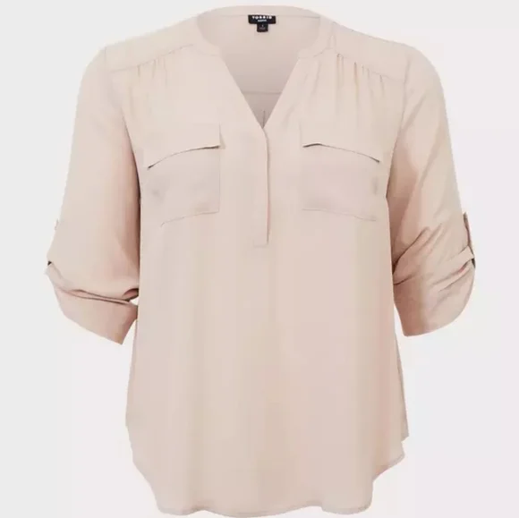 Torrid Harper Georgette 3/4 Sleeve Blouse Size 5 - Picture 6 of 7